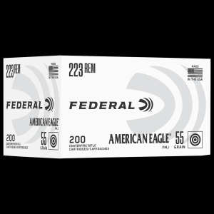 Federal American Eagle .223 Remington Ammo 55gr FMJ 200 Rounds eral American Eagle .223 Remington 55gr FMJ 200 Rounds Ammo