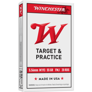 Winchester USA 5.56 NATO Ammo 55gr M193 FMJ 20 Rounds chester USA 5.56 NATO 55gr M193 FMJ 20 Rounds Ammo
