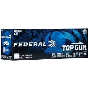 Federal Top Gun 2.75 20 Gauge Ammo 7/8oz #8 Shot 100 Shells eral Top Gun 2.75 20 Gauge 7/8oz #8 Shot 100 Shells Ammo