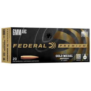 eral Gold Medal Berger 6mm ARC 108gr BT Target 20 Rounds Ammo