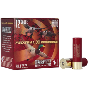 Federal Ultra Steel 3 12 Gauge Ammo 1 1/4oz #3 And #5 Shot 25 Shells eral Ultra Steel 3 12 Gauge 1 1/4oz #3 And #5 Shot 25 Shells Ammo