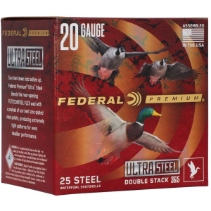 Federal Ultra Steel 3 20 Gauge Ammo 1oz #3 And #5 Shot 25 Shells eral Ultra Steel 3 20 Gauge 1oz #3 And #5 Shot 25 Shells Ammo