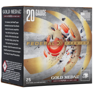 Federal Gold Medal Paper 2.75 20 Gauge Ammo 7/8oz #7.5 Shot 1250 FPS 25 Shells eral Gold Medal Paper 2.75 20 Gauge 7/8oz #7.5 Shot 1250 FPS 25 Shells Ammo