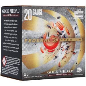 Federal Gold Medal Paper 2.75 20 Gauge Ammo 7/8oz #8 Shot 1250 FPS 25 Shells eral Gold Medal Paper 2.75 20 Gauge 7/8oz #8 Shot 1250 FPS 25 Shells Ammo