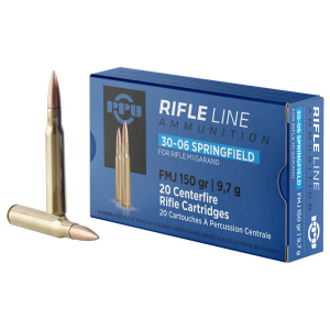 PPU Standard Rifle .30-06 Springfield M1 Garand Ammo 150gr FMJ 20 Rounds Standard Rifle .30-06 Springfield M1 Garand 150gr FMJ 20 Rounds Ammo