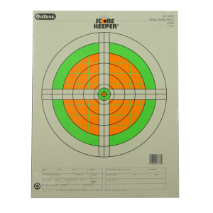 Champion Orange / Green Bullseye Scorekeeper 100-Yard Small Bore Rifle Sight-In Target 12-Pack
