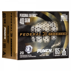 Federal Premium Punch .40 S&W Ammo 165gr JHP 20 Rounds