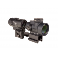 Trijicon MRO HD 1x25 Red Dot With Full Co-Witness Mount & 3X Magnifier With Quick Release Flip Mount