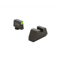 Ameriglo Optic Compatible .220" Green Tritium LumiGreen Outline Front .295" Flat Black Rear Sight Set for Glock Pistols