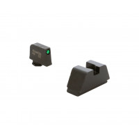 Ameriglo Optic Compatible .220" Green Tritium Black Outline Front .295" Flat Black Rear Sight Set for Glock Pistols