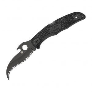 SPYDERCO Matriarch 2 Lightweight 3.57in Black Emerson Opener/Black Blade Knife (C12SBBK2W)