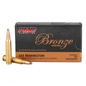 PMC Bronze 223 Remington 55gr Pointed Soft Point 20rd Box Ammo (223SP)