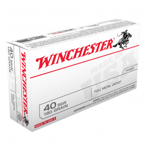 WINCHESTER USA 40SW 180Gr Full Metal Jacket 50rd/Box Handgun Ammo (Q4238)