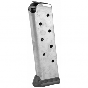 Ed Brown Magazine, 45ACP, 8 Rounds, Fits 1911, Includes Base Pad, Stainless, Silver 848
