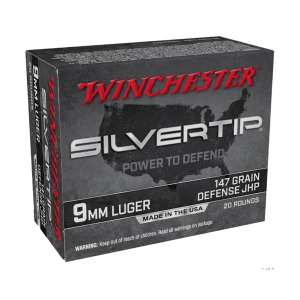 CHESTER Silvertip For 9mm Luger 147Gr Hollow Point 20rd/Box Handgun (W9MMST2) Ammo
