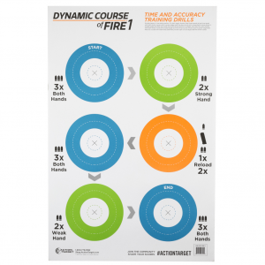 Action Target GS-DCFIRE1, Game Series, Dynamic Course Of Fire 1 Target, Blue/Green/Orange, 23"x35", 100 Per Box GS-DCFIRE1-100