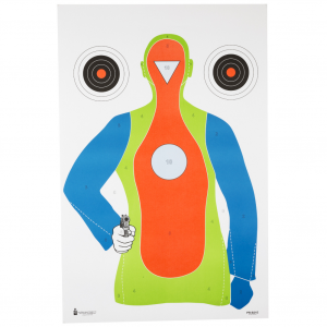 Action Target PR-B21E, High Visibility Fluorescent Target, Black/Orange/Blue/Green, 23"x35", 100 Per Box PR-B21E-100