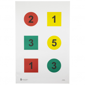 Action Target DT-4A, Discretionary Command Training Target, Black/Blue/Red/Yellow, 23"x35", 100 Per Box DT-4A-100