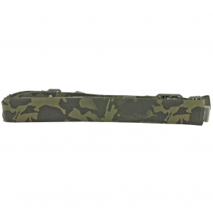 Blue Force Gear Vickers Sling, Padded, 2-Point Combat Sling, Multicam Black, Molded Acetal Adjuster, No Quick Release, Attached with TriGlide instead of Loop Lock VCAS-200-OA-MCB