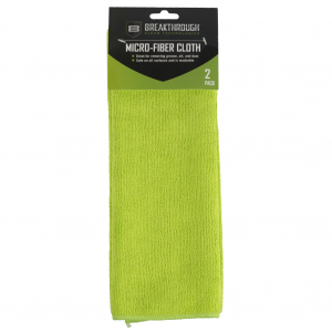 Breakthrough Clean Technologies Green Microfiber Towel Cloth, 14" X 14" BT-MFT-2PK