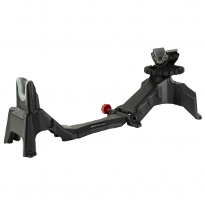 Birchwood Casey Bravo Shooting Rest, Non-Slip Rubber Stock Rest, Adjustable Leveling Feel, Ambidextrous Controls, Fits High Capacity Magazines for AK's and AR's, Rigid Steel Frame, Black/Red BC-BSR