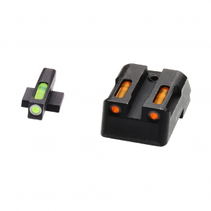 Hi-Viz LiteWave H3 Tritium/Litepipe Night Sights, Fits All Kimber 1911 Models with Fixed Sights, Green Front w/White Front Ring, Orange Rear, Does Not Fit Kimber Micro KBN421