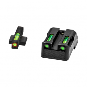 Hi-Viz LiteWave H3 Tritium/Litepipe Night Sights, Fits All Kimber 1911 Models with Fixed Sights, Green Front w/OrangeFront Ring, Green Rear, Does Not Fit Kimber Micro KBN521