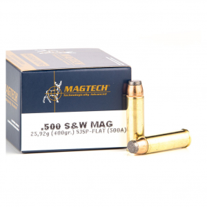 MAGTECH 500 S&W 400 Grain SJSP Flat Ammo, 20 Round Box (500A)