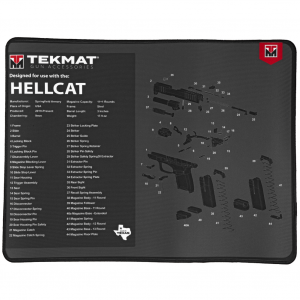 TekMat Ultra Mat, Springfield Hellcat, Cleaning Mat, Thermoplastic Surface Protects Gun From Scratching, 1/4" Thick, 15"X20", Tube Packaging, Black TEK-R20-HELLCAT