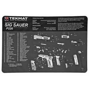 TekMat Sig P226 Pistol Mat, 11"x17", Black, Includes Small Microfiber TekTowel, Packed In Tube TEK-R17-SIGP226