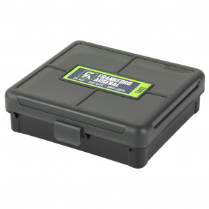 Frankford Arsenal Hinge-Top Ammo Box, 1001, 100 Rounds, Fits 32ACP, 380 Auto and 9MM, Smoke Gray, Plastic 1083797