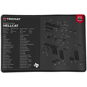 TekMat Original Mat, Springfield Hellcat, Cleaning Mat, Thermoplastic Surface Protects Gun From Scratching, 1/8" Thick, 11"x17", Tube Packaging, Black TEK-R17-HELLCAT