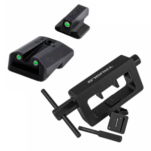 TRUGLO Brite-Site Tritium Green Handgun Sight for Glock 17-39 with Glock Sight Installation Kit (TG231G1+TG970GR) - Truglo