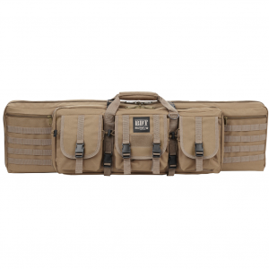 Bulldog Cases Deluxe Tactical Rifle Case, Fits Single Rifle, Three Front Acc. Pockets, Large Main Front Pocket, Back Pack Straps, 36" Soft Case, Tan BDT35-36T