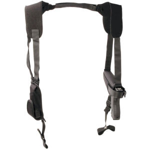 Uncle Mike's Horizontal Pro Pak Shoulder Holster, Size 1, Fits Medium Auto With 4" Barrel, Ambidextrous, Black 77010