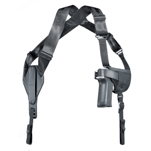 Uncle Mike's Horizontal Shoulder Holster, Size 15, Fits Medium Auto With 3.75" Barrel, Ambidextrous, Black 87150