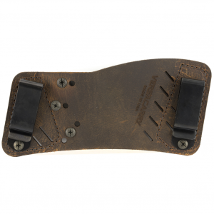 Versacarry Quick Slide S3 Belt Slide Holster, Adjustable to Fit 90% of Handguns, Ambidextrous, Distressed Brown Water Buffalo Leather, Includes Tuckable IWB Metal Clips 42311