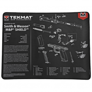 TekMat S&W M&P SHIELD Ultra Premium Gun Cleaning Mat, 15"x20", Includes Small Microfiber TekTowel, Packed In Tube TEK-R20-SW-MP-SHIELD