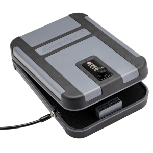 SnapSafe TrekLite Lock Box, X-Large, 10" x 7" x 2", Black and Gray Finish, TSA Combination Lock, Cable Included 75241
