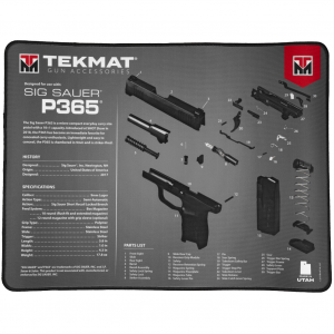 TekMat Ultra Mat, Sig Sauer P365, Cleaning Mat, Thermoplastic Surface Protects Gun From Scratching, 1/4" Thick, 15"X20", Tube Packaging, Black TEK-R20-SIGP365