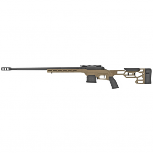 Savage 110 Precision, Bolt Action, 300 Winchester Magnum, 24" Heavy Barrel, Threaded 5/8-24, BA Muzzle Brake, Flat Dark Earth, MDT LSS XL Chassis, AccuTrigger, 5Rd, Includes 1 AICS Magazine and 20 MOA 1 Piece EGW Rail, Right Hand 57565