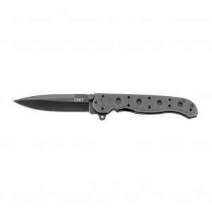Columbia River Knife & Tool M16, 3" Folding Knife, Spear Point, Plain Edge, 8Cr15MoV/EDP, Black Zytel, Dual Thumb Stud/Flipper/Pocket Clip M16-01KZ