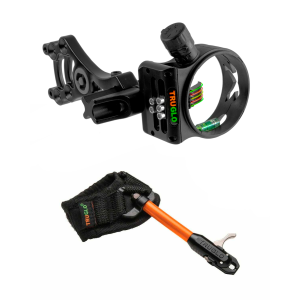 TRUGLO Storm G2 5-Pin Compact Black Bow Sight + Speed-Shot XS Archery Release (TG3015B+TG2510VB) - Truglo