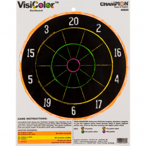 CHAMPION TARGETS Visicolor Dartboard Target 10/Pk, Card (45825)