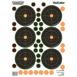 CHAMPION TARGETS 25 Yd Sm Bore Target 5/Pk w/90 pasters, Card (46133)