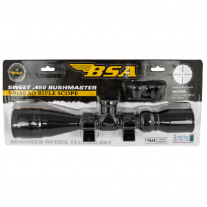 BSA OPTICS Sweet .450 Bushmaster 3-9x40mm AO 30/30 Duplex Reticle Riflescope (450-39X40AOWRTB)