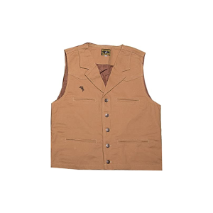 WYOMING TRADERS Mens Bronco Canvas Regular Tan Vest (VCA)