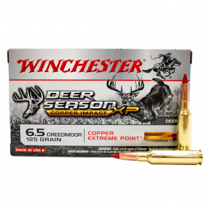 WINCHESTER AMMO Deer Season XP Copper Impact 6.5 Creedmoor 125Gr Copper Extreme Point 20rd Box Rifle Ammo (X65DSLF)