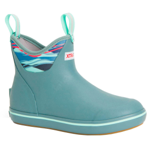 XTRATUF Women's 6in Ankle Trooper Blue/Beach Glass Deck Boot (XWAB-2BG-BLU) - Xtratuf