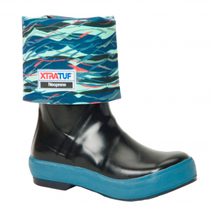 XTRATUF Women's 15in Legacy Black with Beach Glass Print Deck Boot (XWL-1BG-BLK)